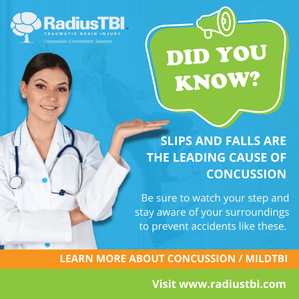 Slips and Falls are the leading cause of concussion